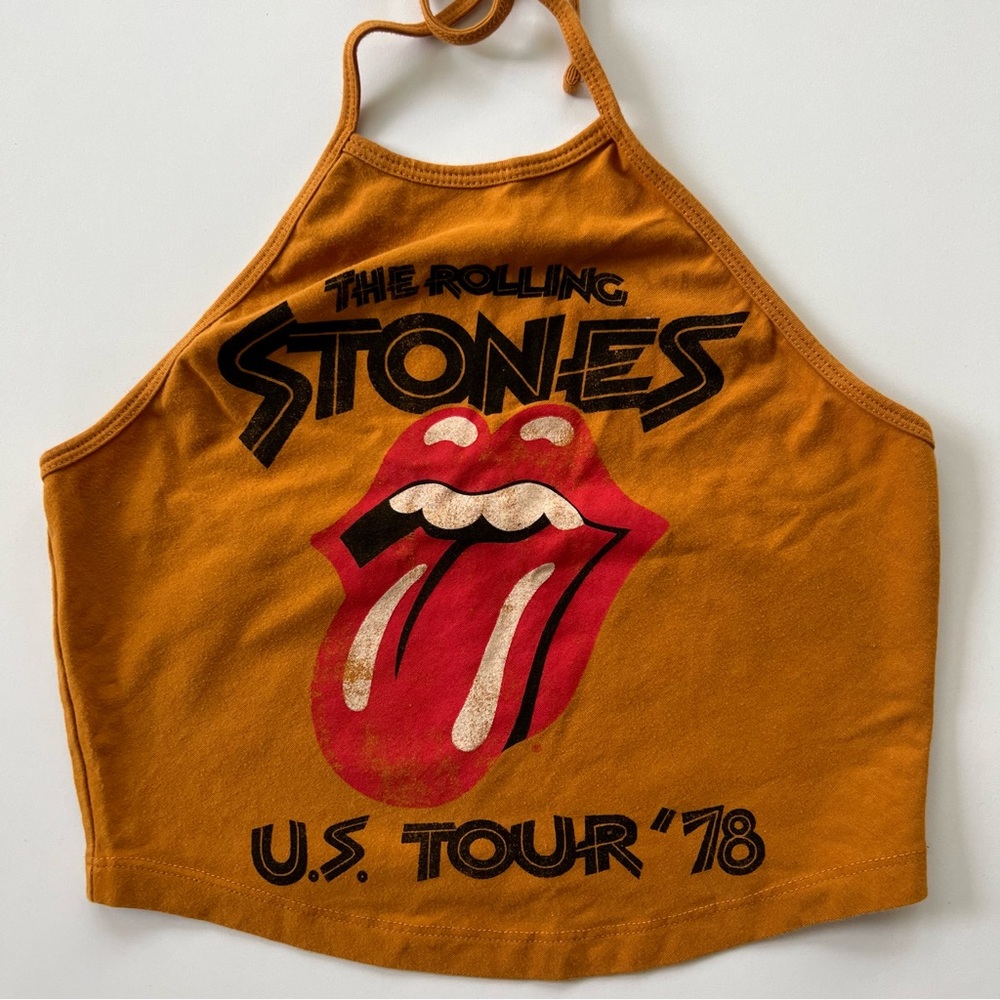 ❌SOLD❌ The Rolling Stones Halter Crop Top - Picture 2 of 5
